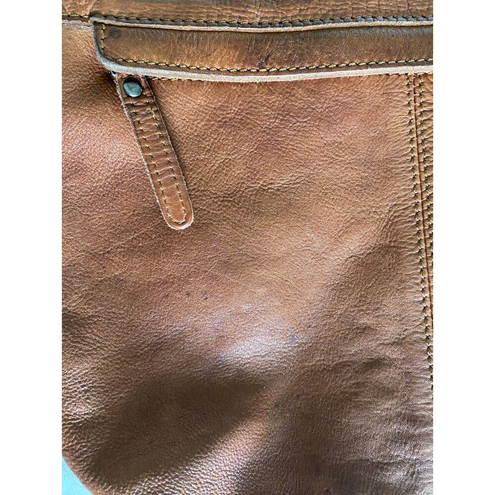 Anthro Vilenca Holland Cognac Leather Woven Crossbody Bag Boho Chic Timeless - Picture 8 of 10